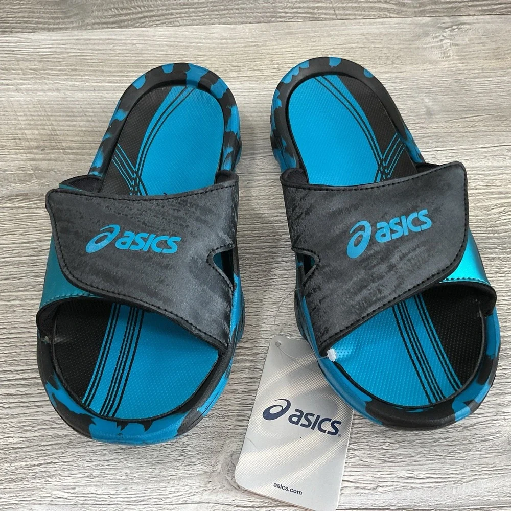 Asics Men's Lyashi Stability P210Y Electric Blue Sandals Size 7 US NEW